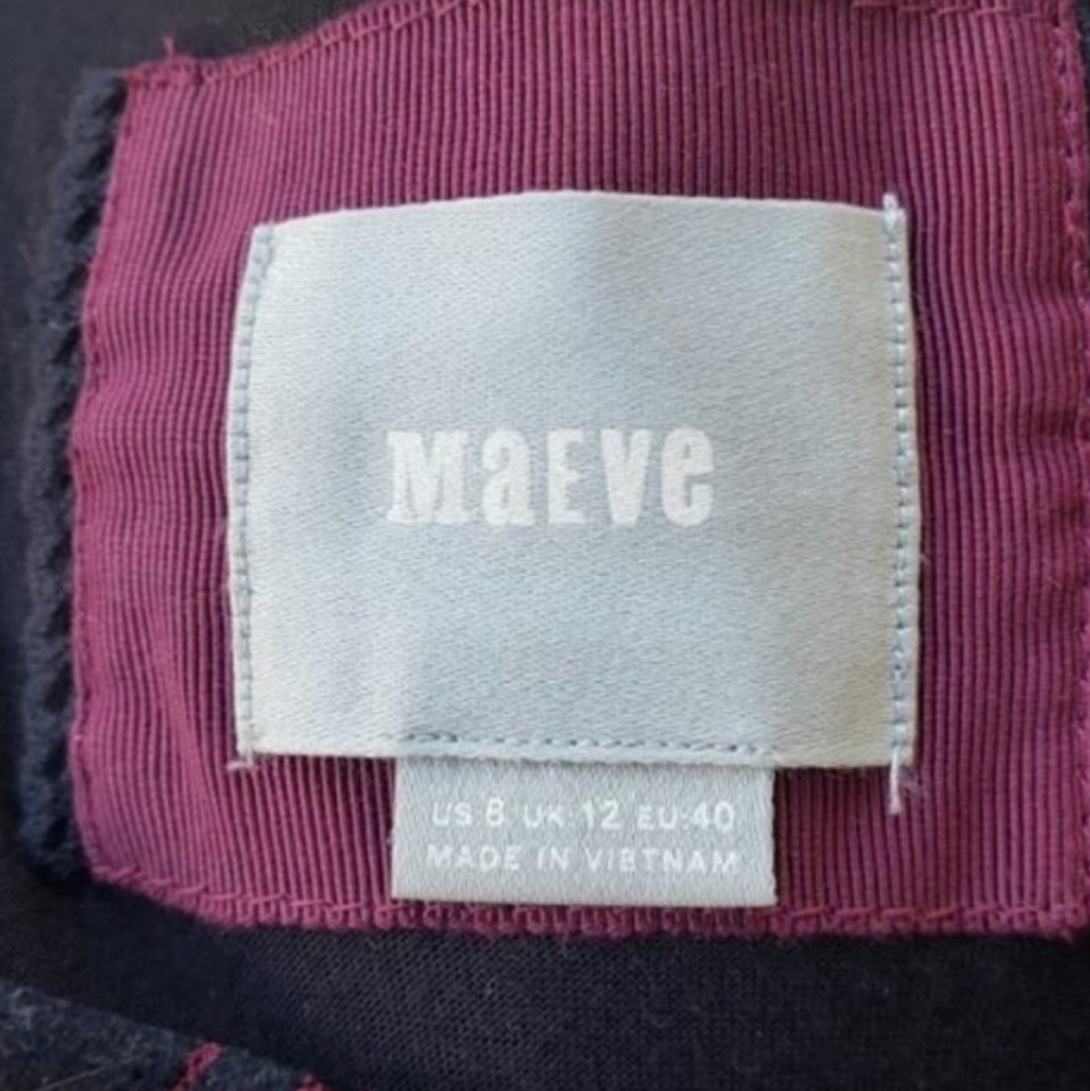 Anthropologie Maeve Elorn Burgundy Draped Front Lace Fitted Sheath Dress 8US - Picture 7 of 7